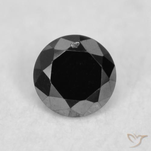 0.02ct 자연스러운 검은색 다이아몬드, 둥근, 불투명체