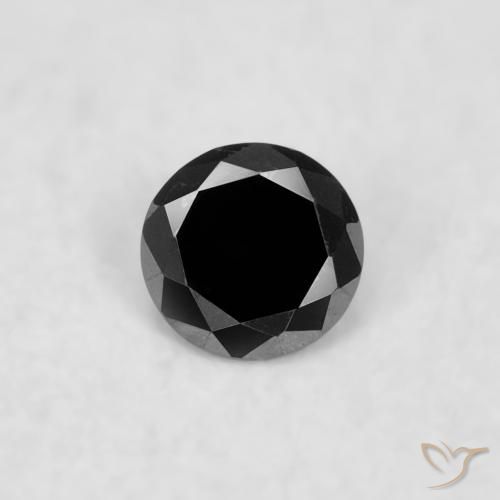 0.02ct 자연스러운 검은색 다이아몬드, 둥근, 불투명체