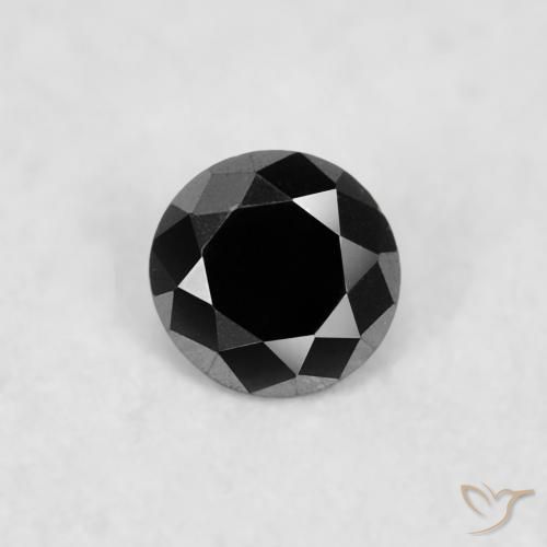 0.03ct 자연스러운 검은색 다이아몬드, 둥근, 불투명체