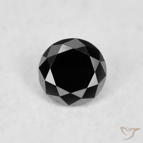 0.03ct 자연스러운 검은색 다이아몬드, 둥근, 불투명체