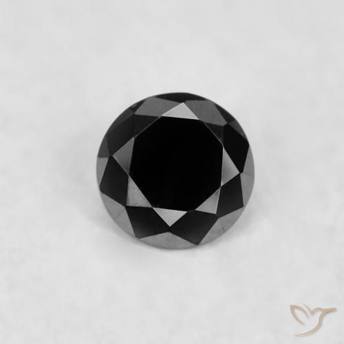 0.02ct 자연스러운 검은색 다이아몬드, 둥근, 불투명체