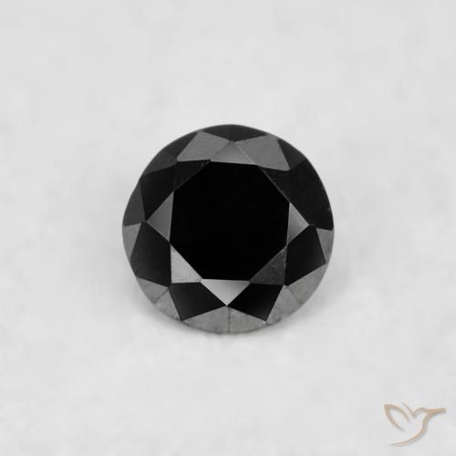 0.02ct 자연스러운 검은색 다이아몬드, 둥근, 불투명체