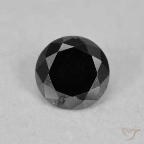 0.04ct 자연스러운 검은색 다이아몬드, 둥근, 불투명체