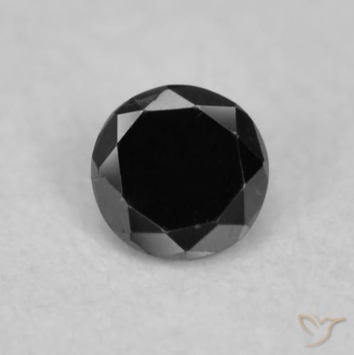 0.03ct 자연스러운 검은색 다이아몬드, 둥근, 불투명체