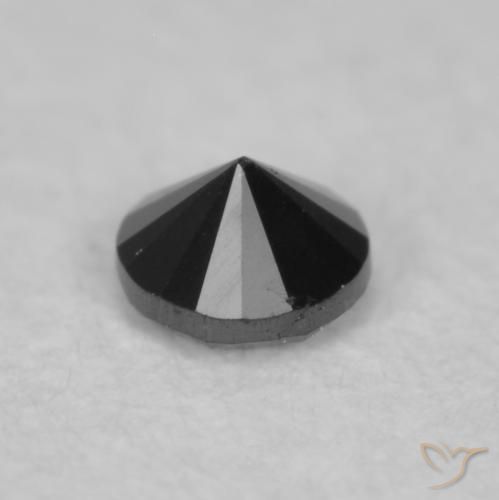 0.03캐럿 천연 검은색 다이아몬드, 둥근, 불투명체