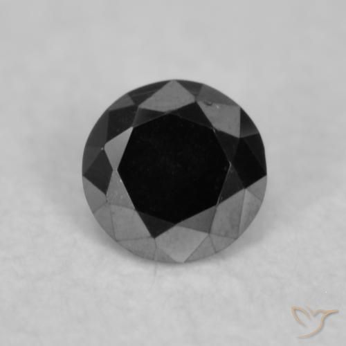 0.04ct 자연스러운 검은색 다이아몬드, 둥근, 불투명체