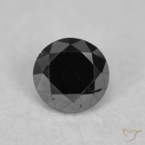 0.05ct 자연스러운 검은색 다이아몬드, 둥근, 불투명체
