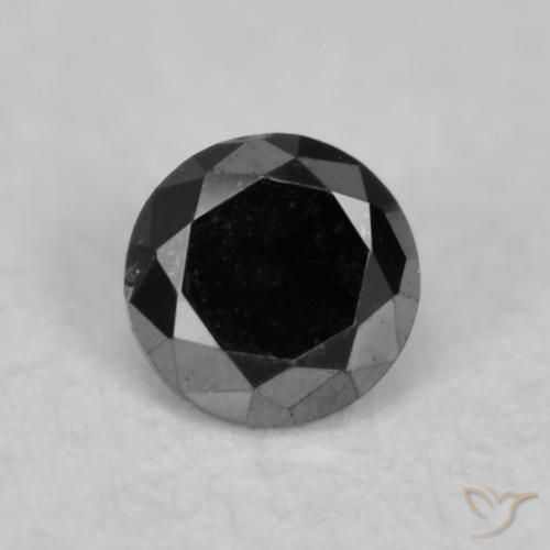 0.04ct 자연스러운 검은색 다이아몬드, 둥근, 불투명체
