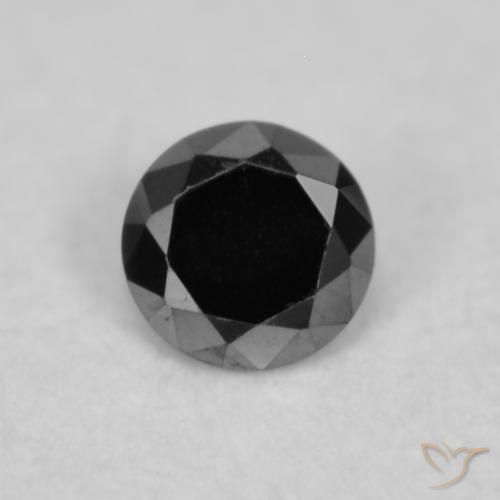 0.03ct 자연스러운 검은색 다이아몬드, 둥근, 불투명체