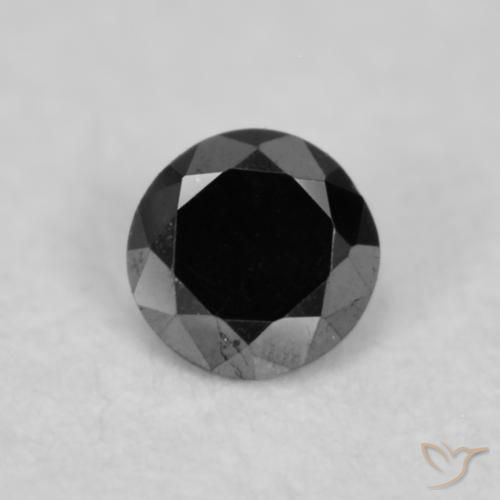0.03ct 자연스러운 검은색 다이아몬드, 둥근, 불투명체