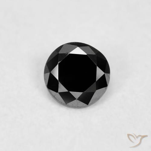 0.03ct 자연스러운 검은색 다이아몬드, 둥근, 불투명체