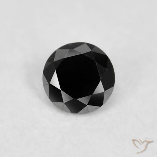 0.02ct 자연스러운 검은색 다이아몬드, 둥근, 불투명체