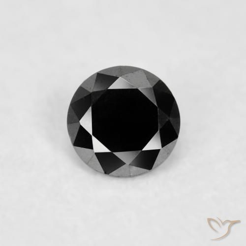 0.03ct 자연스러운 검은색 다이아몬드, 둥근, 불투명체