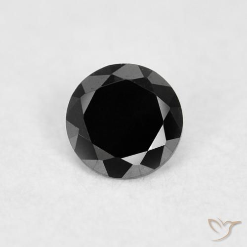 0.03ct 자연스러운 검은색 다이아몬드, 둥근, 불투명체
