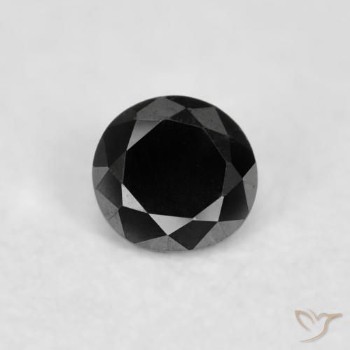 0.04ct 자연스러운 검은색 다이아몬드, 둥근, 불투명체