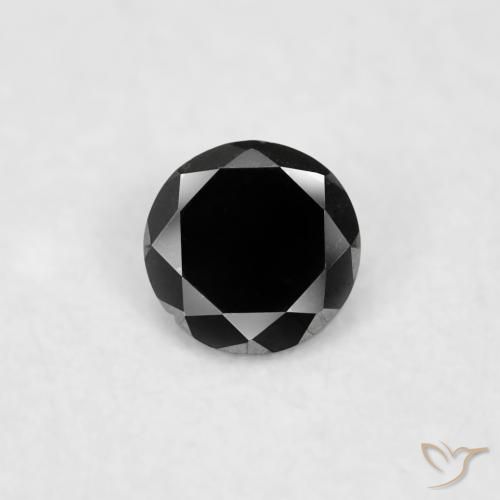 0.02ct 자연스러운 검은색 다이아몬드, 둥근, 불투명체