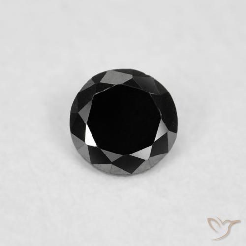 0.03ct 자연스러운 검은색 다이아몬드, 둥근, 불투명체