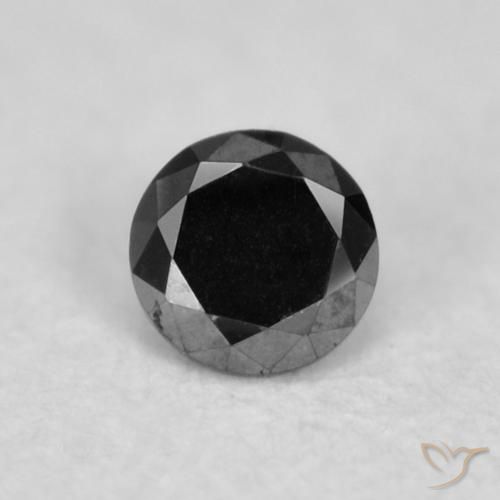 0.02ct 자연스러운 검은색 다이아몬드, 둥근, 불투명체
