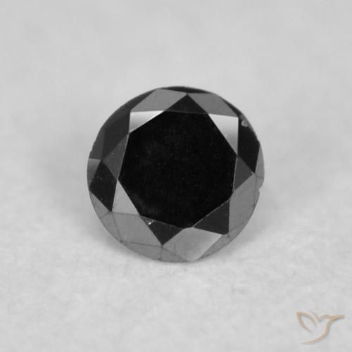 0.02ct 자연스러운 검은색 다이아몬드, 둥근, 불투명체