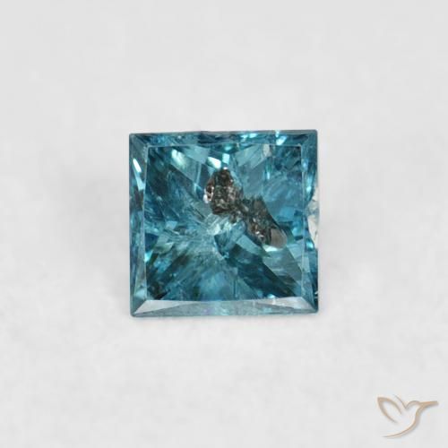 0.07ct 자연스러운 파란색 다이아몬드, 정사각형, VS-SI