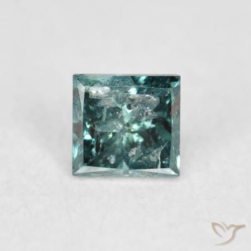 0.07ct 자연스러운 녹색 다이아몬드, 정사각형, SI