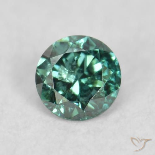 0.06ct 자연스러운 녹색 다이아몬드, 둥근, SI