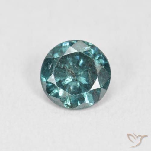 0.38ct 자연스러운 파란색 다이아몬드, 둥근, SI