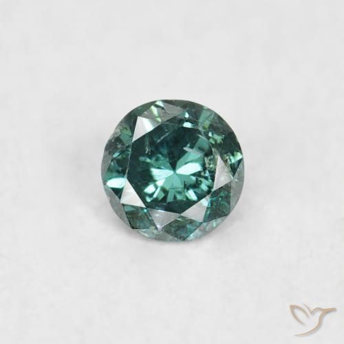 0.06ct 자연스러운 녹색 다이아몬드, 둥근, SI
