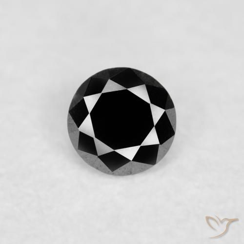 0.03ct 자연스러운 검은색 다이아몬드, 둥근, 불투명체