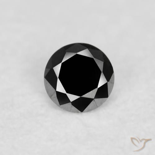 0.03ct 자연스러운 검은색 다이아몬드, 둥근, 불투명체