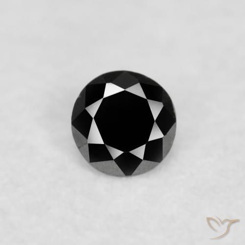 0.02ct 자연스러운 검은색 다이아몬드, 둥근, 불투명체