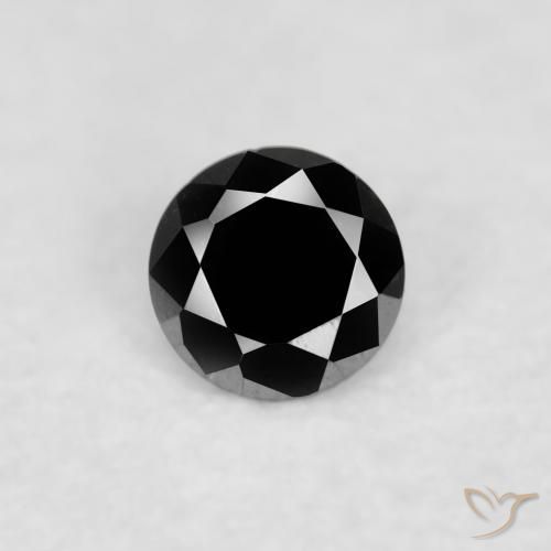 0.03ct 자연스러운 검은색 다이아몬드, 둥근, 불투명체