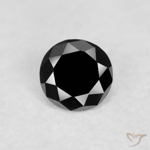 0.03ct 자연스러운 검은색 다이아몬드, 둥근, 불투명체