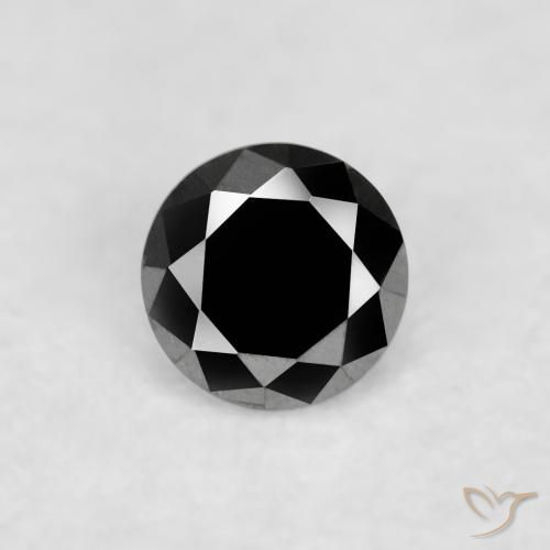 0.03ct 자연스러운 검은색 다이아몬드, 둥근, 불투명체