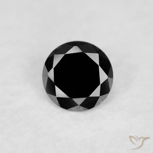 0.03ct 자연스러운 검은색 다이아몬드, 둥근, 불투명체