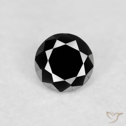 0.03ct 자연스러운 검은색 다이아몬드, 둥근, 불투명체