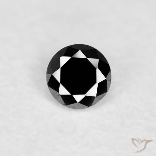0.04ct 자연스러운 검은색 다이아몬드, 둥근, 불투명체