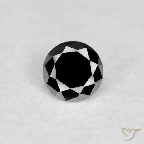 0.04ct 자연스러운 검은색 다이아몬드, 둥근, 불투명체