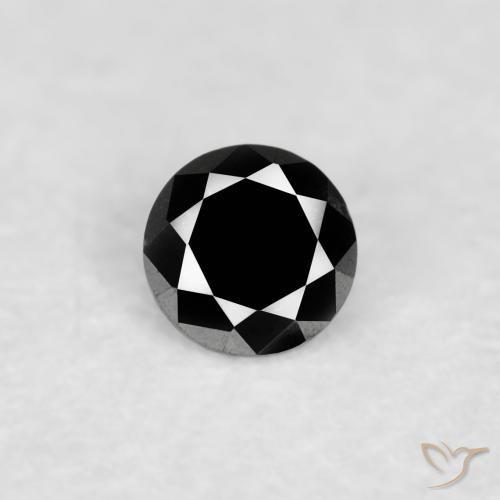 0.03ct 자연스러운 검은색 다이아몬드, 둥근, 투명한