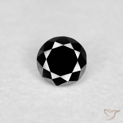 0.03ct 자연스러운 검은색 다이아몬드, 둥근, 불투명체