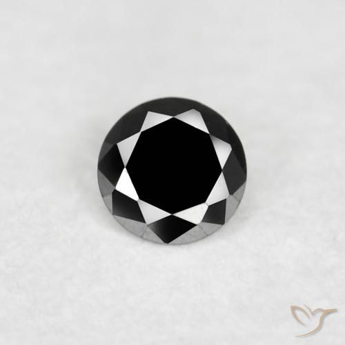 0.03ct 자연스러운 검은색 다이아몬드, 둥근, 불투명체
