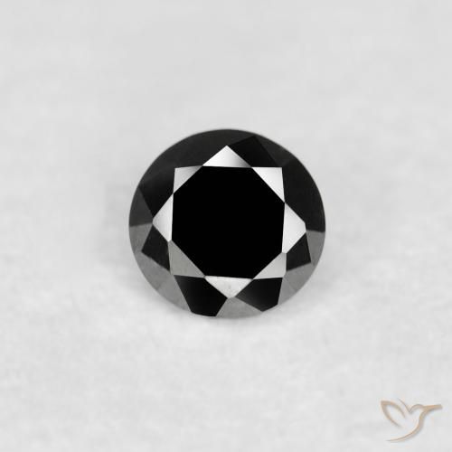 0.02ct 자연스러운 검은색 다이아몬드, 둥근, 불투명체