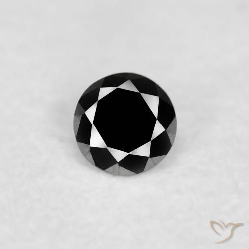 0.03ct 자연스러운 검은색 다이아몬드, 둥근, 불투명체
