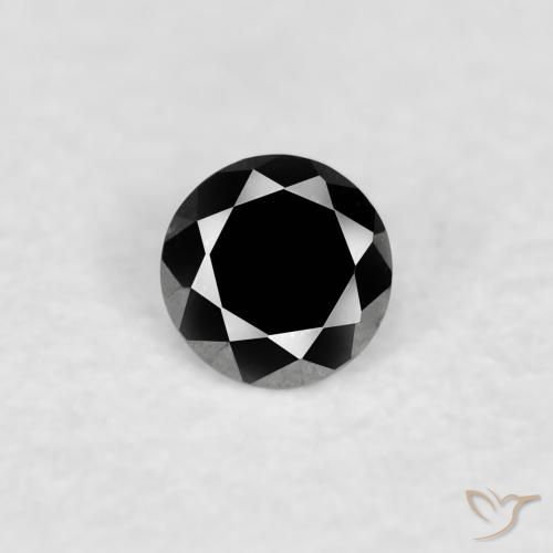 0.03ct 자연스러운 검은색 다이아몬드, 둥근, 불투명체