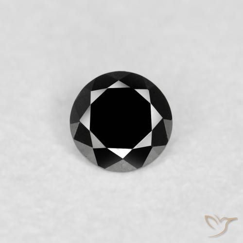 0.03ct 자연스러운 검은색 다이아몬드, 둥근, 불투명체