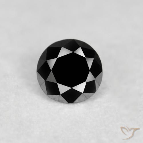 0.04ct 자연스러운 검은색 다이아몬드, 둥근, 불투명체
