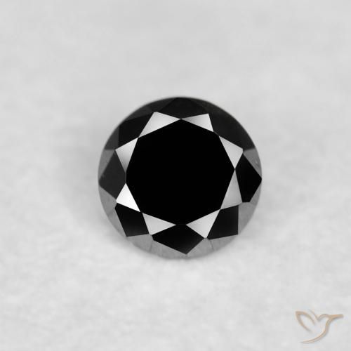 0.03ct 자연스러운 검은색 다이아몬드, 둥근, 불투명체