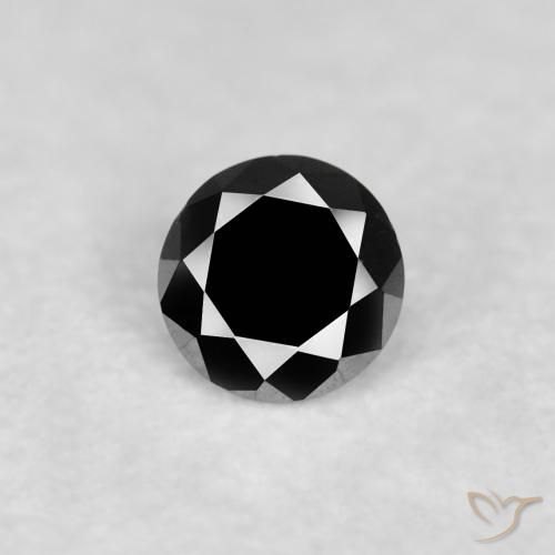 0.03ct 자연스러운 검은색 다이아몬드, 둥근, 불투명체