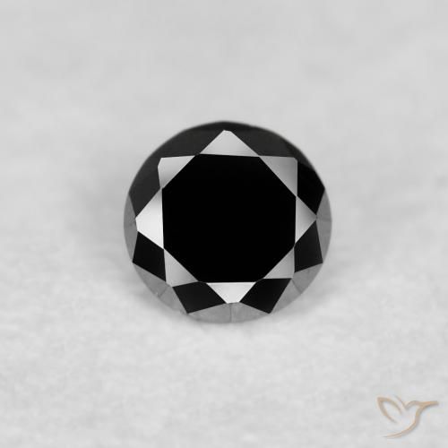 0.03ct 자연스러운 검은색 다이아몬드, 둥근, 불투명체