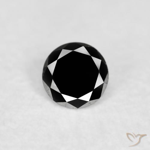 0.07ct 자연스러운 검은색 다이아몬드, 둥근, 불투명체